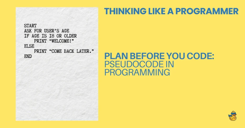Thinking Like A Programmer Plan Before You Code Pseudocode in Programming